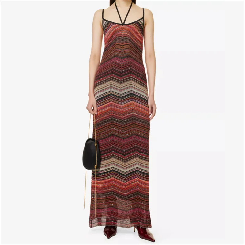 Womens dresses New elastic knitted slim fit sleeveless long dresses for summer 2025 Metal yarn blend midi dresses Party dresses
Womens dresses New elastic knitted slim fit sleeveless long dresses for summer 2025 Metal yarn blend midi dresses Party dresses