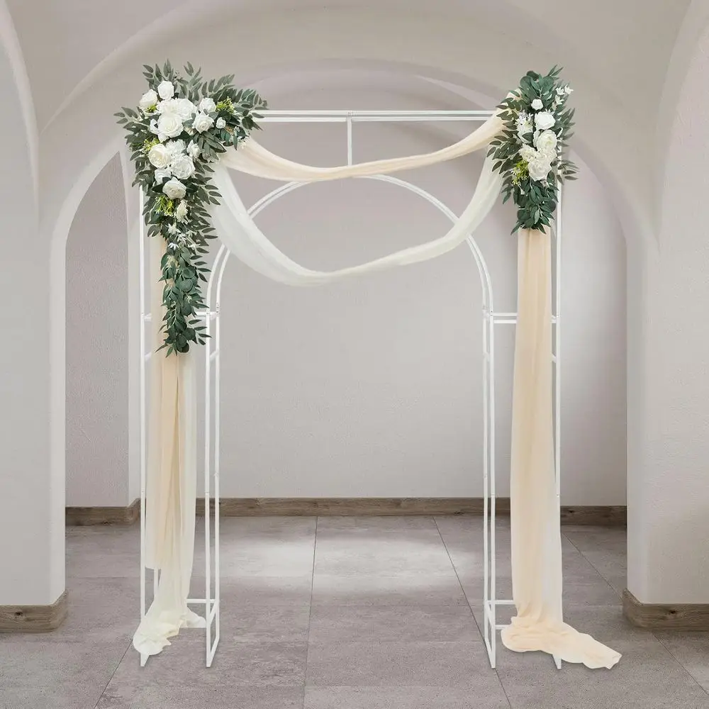 Metal Open Arch Backdrop Stand for Weddings, Ceremonies, and Parties (White, 5.91ft x 7.87ft)
Metal Open Arch Backdrop Stand for Weddings, Ceremonies, and Parties (White, 5.91ft x 7.87ft)