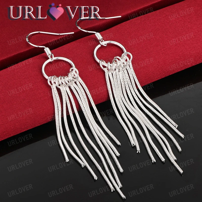 Fashion 925 Sterling Silver Tassel Shape Drop Earring Women Engagement Wedding Party Birthday Gift Fine Jewelry Accessories
Fashion 925 Sterling Silver Tassel Shape Drop Earring Women Engagement Wedding Party Birthday Gift Fine Jewelry Accessories