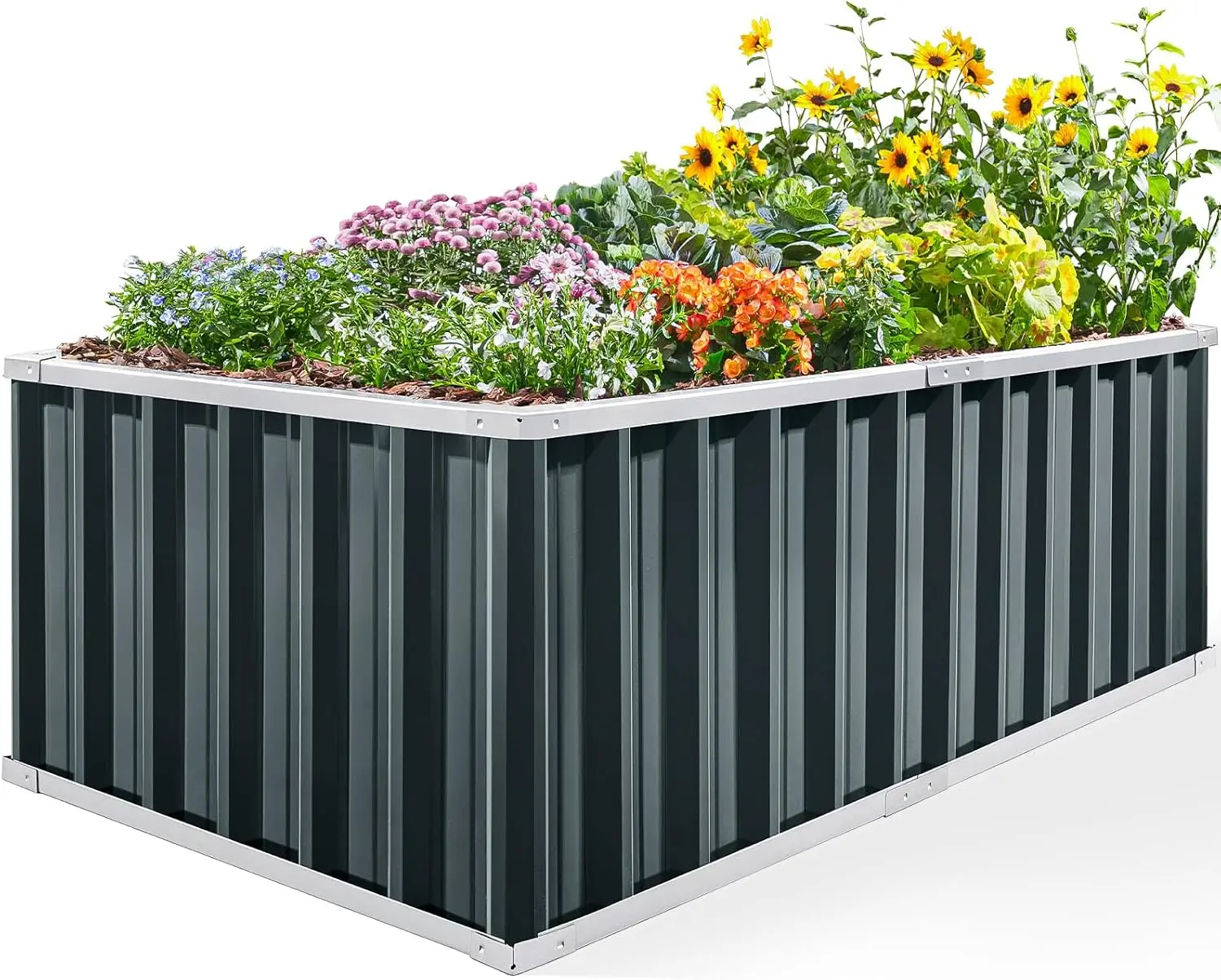 Raised Garden Bed 68x36x24 inch Galvanized Steel Planter Box for Deep-Rooted Vegetables, Flowers, Large Outdoor Kit, Dark Grey
Raised Garden Bed 68x36x24 inch Galvanized Steel Planter Box for Deep-Rooted Vegetables, Flowers, Large Outdoor Kit, Dark Grey