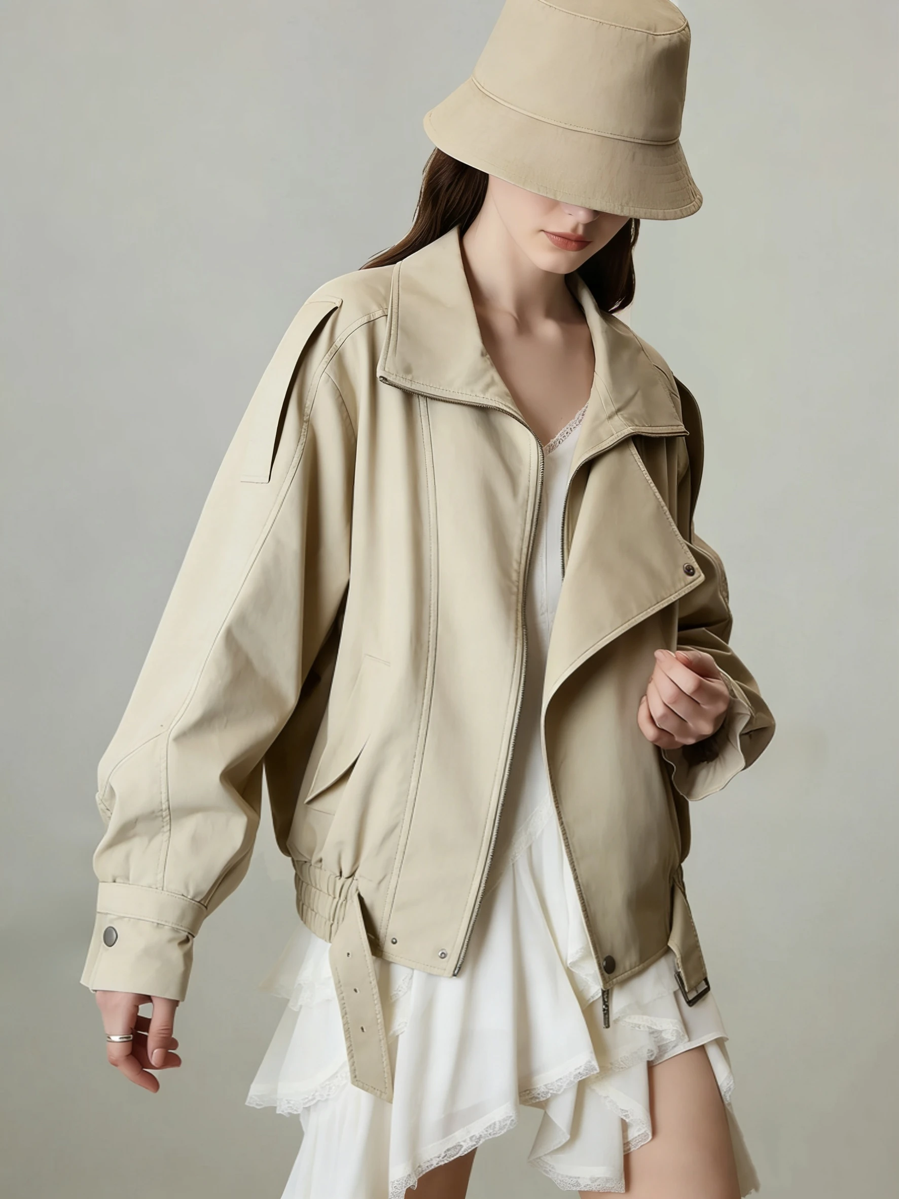 Женская модная легкая верхняя одежда Sli Khaki с воротником-стойкой и длинными рукавами, весна 2026, антивозрастная, легкая, устойчивая к старению
Женская модная легкая верхняя одежда Sli Khaki с воротником-стойкой и длинными рукавами, весна 2026, антивозрастная, легкая, устойчивая к старению