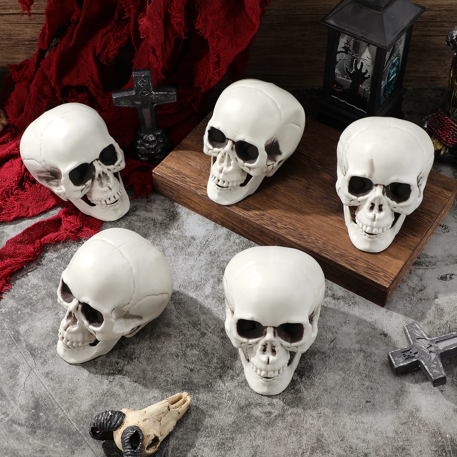 6pcs Skull Ornaments Halloween Props Lightweight Scary Plastic Party Accessories Festivals Gifts Spider Web
6pcs Skull Ornaments Halloween Props Lightweight Scary Plastic Party Accessories Festivals Gifts Spider Web