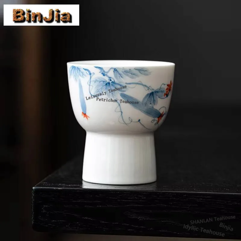 70 мл ручная роспись чайная чашка из люфы, белая фарфоровая чашка с высокой ножкой, одна дегустационная чаша для чая, кружка для чая, чайный набор Chazhan Kung Fu
70 мл ручная роспись чайная чашка из люфы, белая фарфоровая чашка с высокой ножкой, одна дегустационная чаша для чая, кружка для чая, чайный набор Chazhan Kung Fu