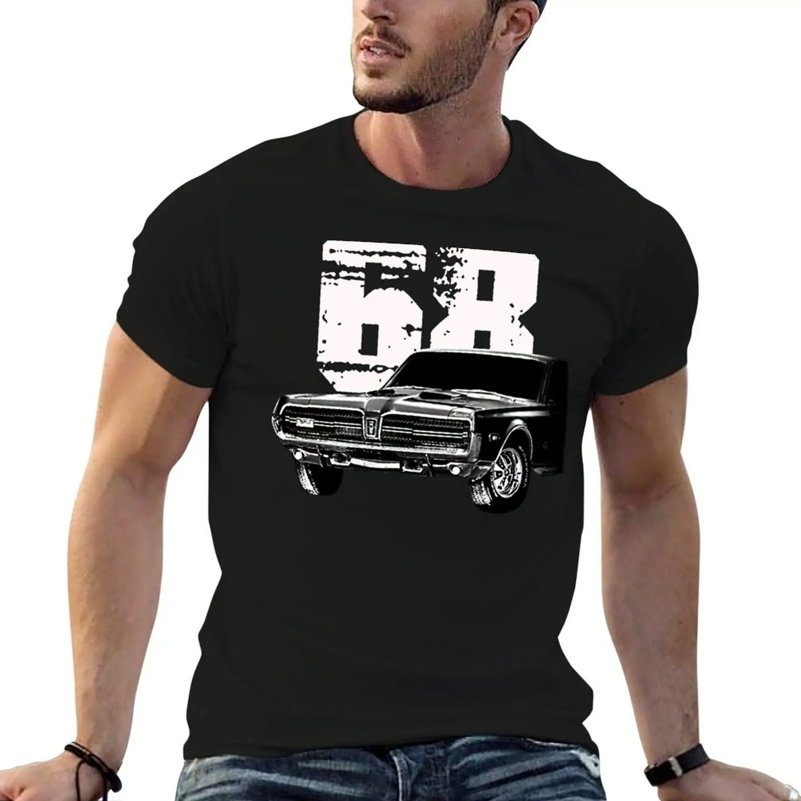 1968 Mercury Cougar Front Side View with Model Year T-Shirt anime t shirts oversize cotton t shirts high quality T-Shirt 
1968 Mercury Cougar Front Side View with Model Year T-Shirt anime t shirts oversize cotton t shirts high quality T-Shirt