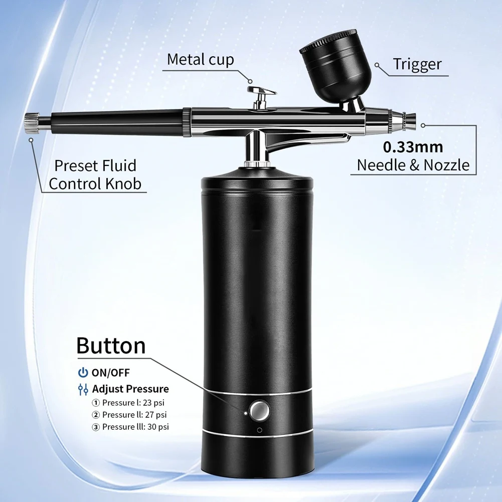 A93Z Airbrush Kit Brush For Decorating And Model Painting Cordless Rechargeable With Compressor 3 Air Pressure Adjustment
A93Z Airbrush Kit Brush For Decorating And Model Painting Cordless Rechargeable With Compressor 3 Air Pressure Adjustment