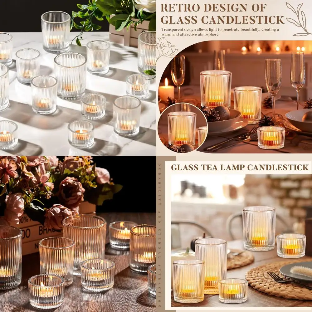 Clear Ribbed Glass Votive Candle Holders, 48-Pack for Tealight Candles, Perfect for Baby Showers, Home Decor, and Weddings
Clear Ribbed Glass Votive Candle Holders, 48-Pack for Tealight Candles, Perfect for Baby Showers, Home Decor, and Weddings