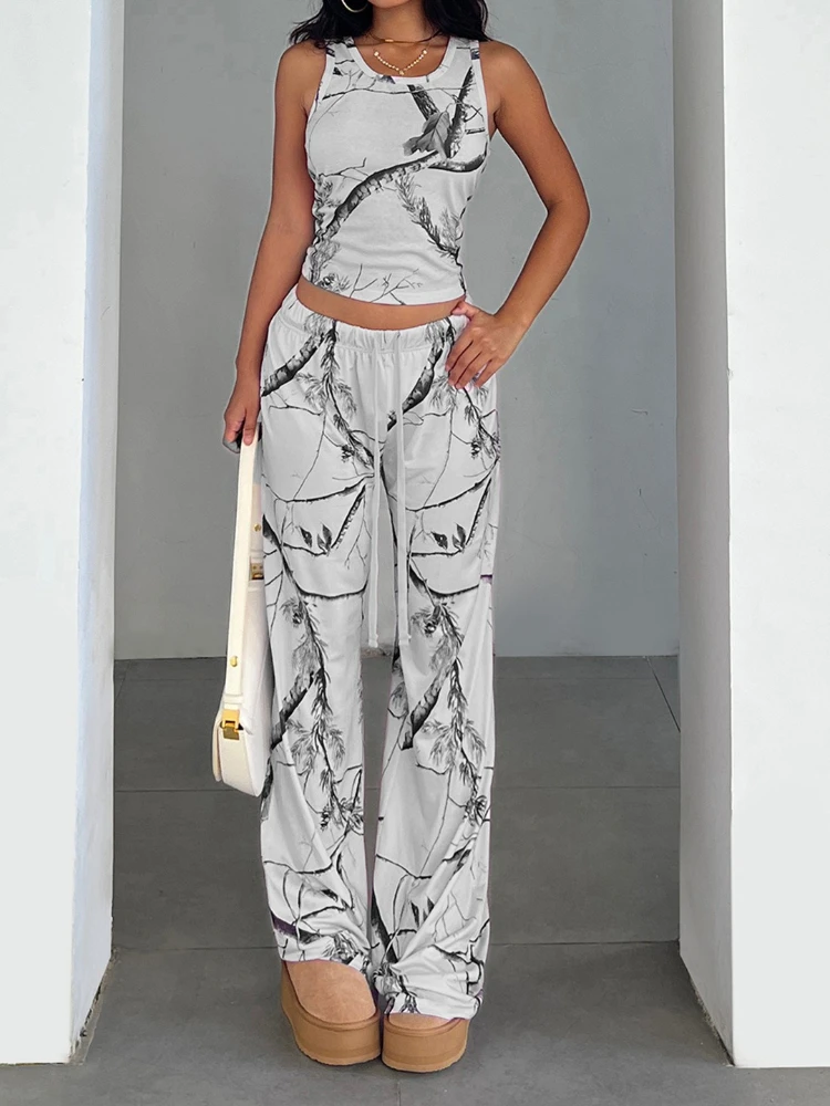 SsTss Ретро-стиль с принтом дерева, одинаковый комплект, укороченный топ без рукавов и длинные брюки на шнурке для женщин, повседневная уличная одежда, наряд из двух предметов
SsTss Ретро-стиль с принтом дерева, одинаковый комплект, укороченный топ без рукавов и длинные брюки на шнурке для женщин, повседневная уличная одежда, наряд из двух предметов