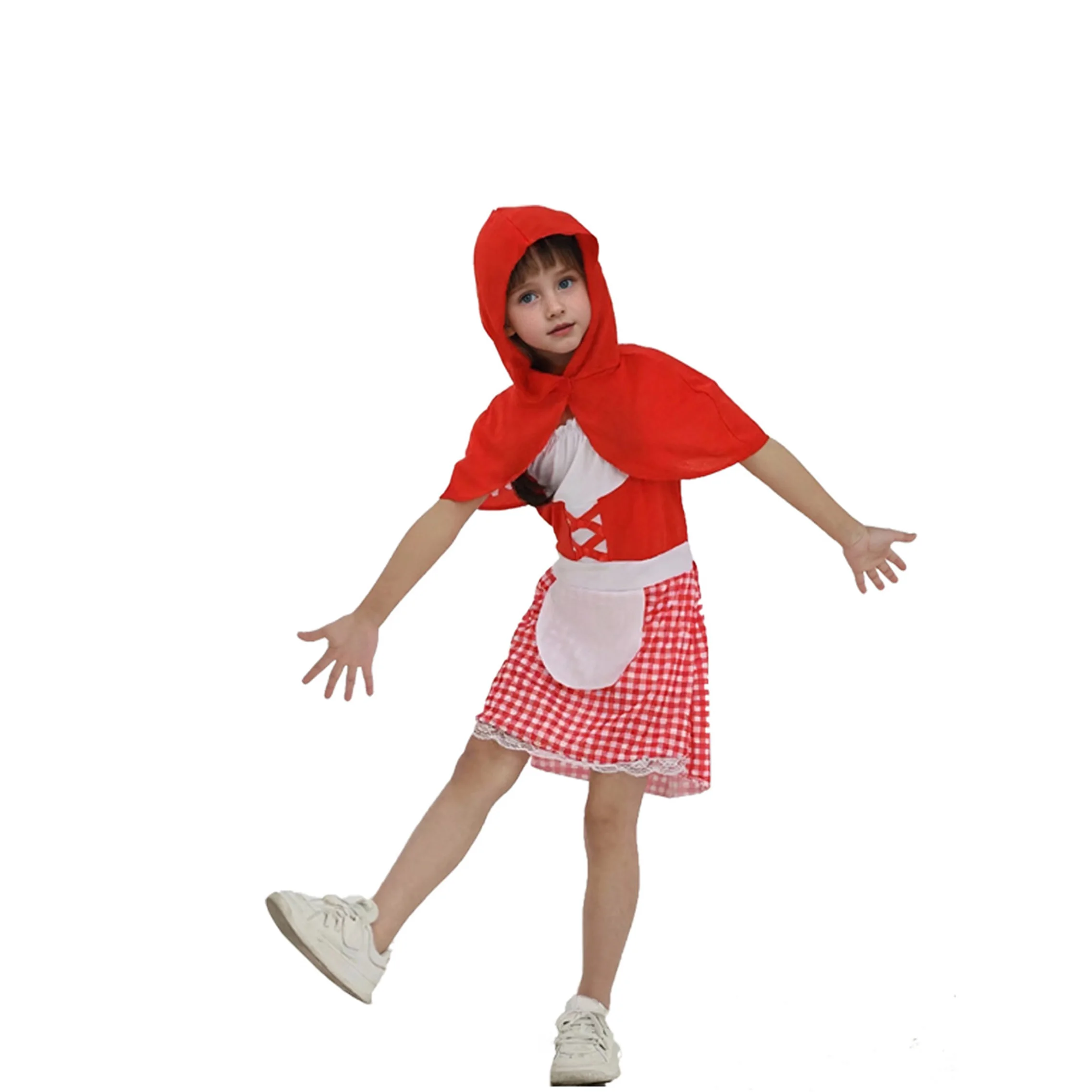 2-Piece Cute Little Red Riding Hood Red and White Lace Dress with Red Hooded Shawl Set for Holiday Party Dress
2-Piece Cute Little Red Riding Hood Red and White Lace Dress with Red Hooded Shawl Set for Holiday Party Dress