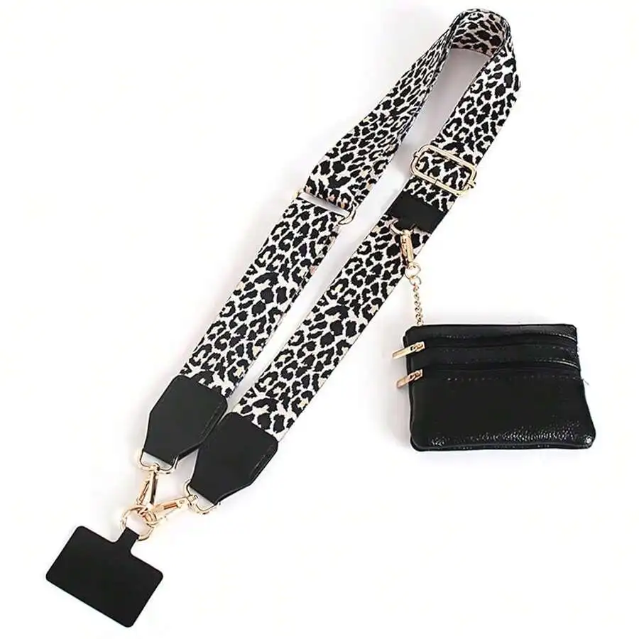 Adjustable Leopard Print Phone Strap With Zippered Wallet Crossbody
Adjustable Leopard Print Phone Strap With Zippered Wallet Crossbody