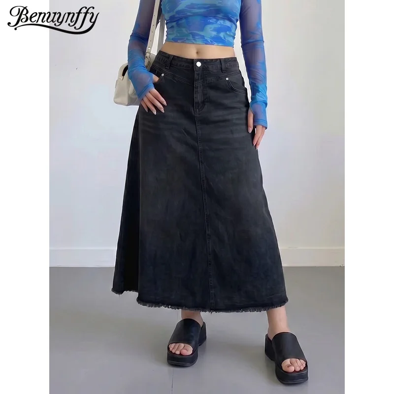 Benuynffy Plus Size Vintage Raw Hem A-line Denim Skirt Women 2026 Spring Summer New Mid Waisted Female Casual Jean Long Skirts
Benuynffy Plus Size Vintage Raw Hem A-line Denim Skirt Women 2026 Spring Summer New Mid Waisted Female Casual Jean Long Skirts
