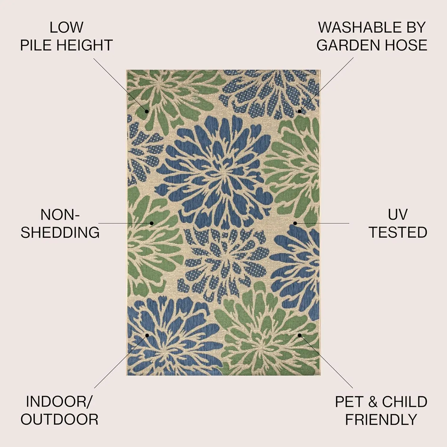 Floral Textured Weave Indoor Outdoor Area Rug 8X10 Navy/Green, Zinnia Modern for Backyard, Patio, Porch, Easy-Cleaning,Hot Sale
Floral Textured Weave Indoor Outdoor Area Rug 8X10 Navy/Green, Zinnia Modern for Backyard, Patio, Porch, Easy-Cleaning,Hot Sale
