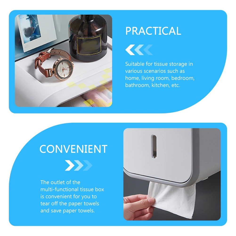 Multi-Functional Tissue Box Compact Waterproof Design For Home Bathroom Kitchen Toilet Paper Holder Roll Paper Dispenser
Multi-Functional Tissue Box Compact Waterproof Design For Home Bathroom Kitchen Toilet Paper Holder Roll Paper Dispenser