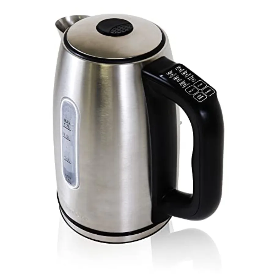1.7L Cordless Electric Kettle with 6 Temperature Pre-Sets Stainless Steel Teakettle Silver LED Light Auto Shut-Off Keep Warm Bo
1.7L Cordless Electric Kettle with 6 Temperature Pre-Sets Stainless Steel Teakettle Silver LED Light Auto Shut-Off Keep Warm Bo