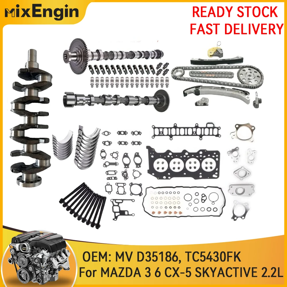 Engine Overhaul Rebuild Crankshaft Camshaft Timing Chain Fit 2.2 L For Mazda 3 6 CX-5 SHY1 SHY4 SHY6 SHY8 2.2L 16V 4cyl Diesel
Engine Overhaul Rebuild Crankshaft Camshaft Timing Chain Fit 2.2 L For Mazda 3 6 CX-5 SHY1 SHY4 SHY6 SHY8 2.2L 16V 4cyl Diesel