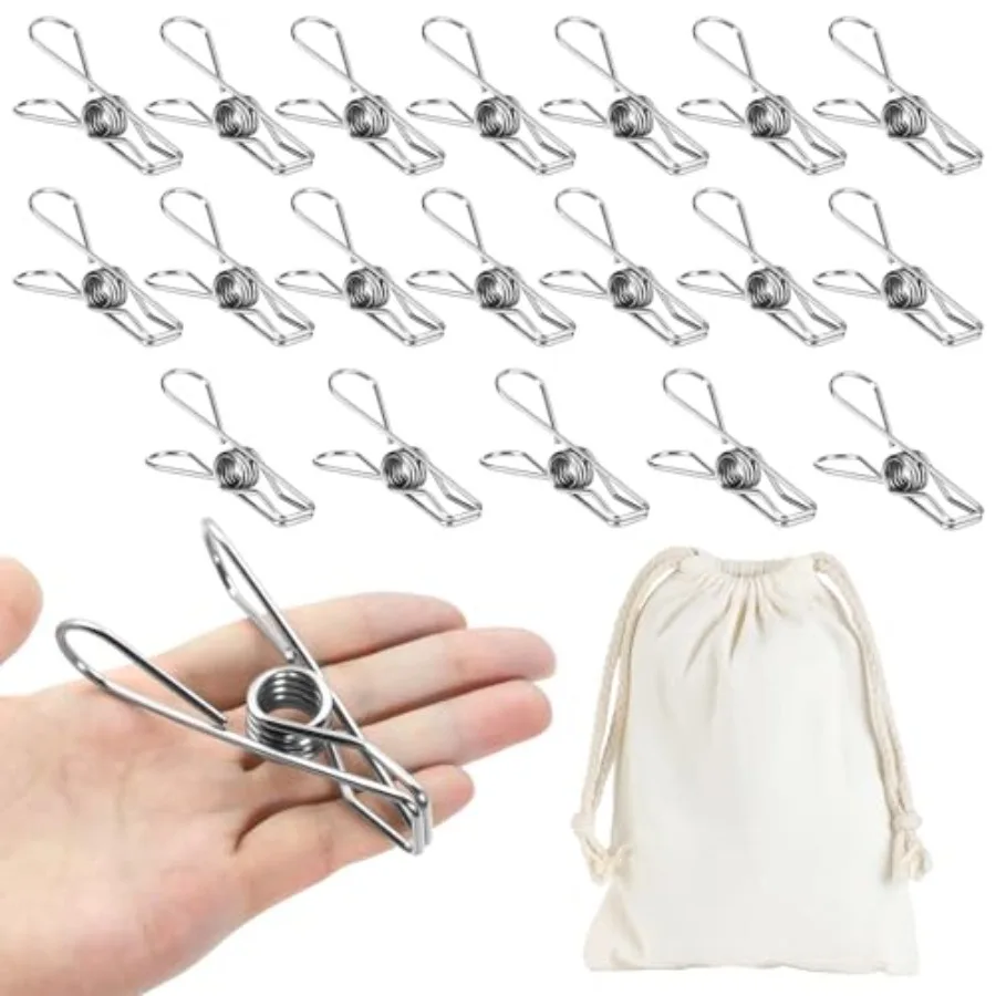 Large Metal Clothes Pins Heavy Duty 20 Pack,3.4" Stainless Steel Wire Clothespins Outdoor Indoor with Storage Bag, Thick 2.5 mm
Large Metal Clothes Pins Heavy Duty 20 Pack,3.4" Stainless Steel Wire Clothespins Outdoor Indoor with Storage Bag, Thick 2.5 mm