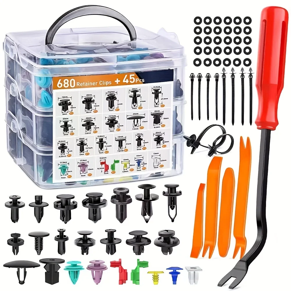 725- 1240pcs Car Retention Clips Car Body Push Pin Rivet Bumper Door Trim Panel Retention Clip Tool Set Car Removal Tools
725- 1240pcs Car Retention Clips Car Body Push Pin Rivet Bumper Door Trim Panel Retention Clip Tool Set Car Removal Tools