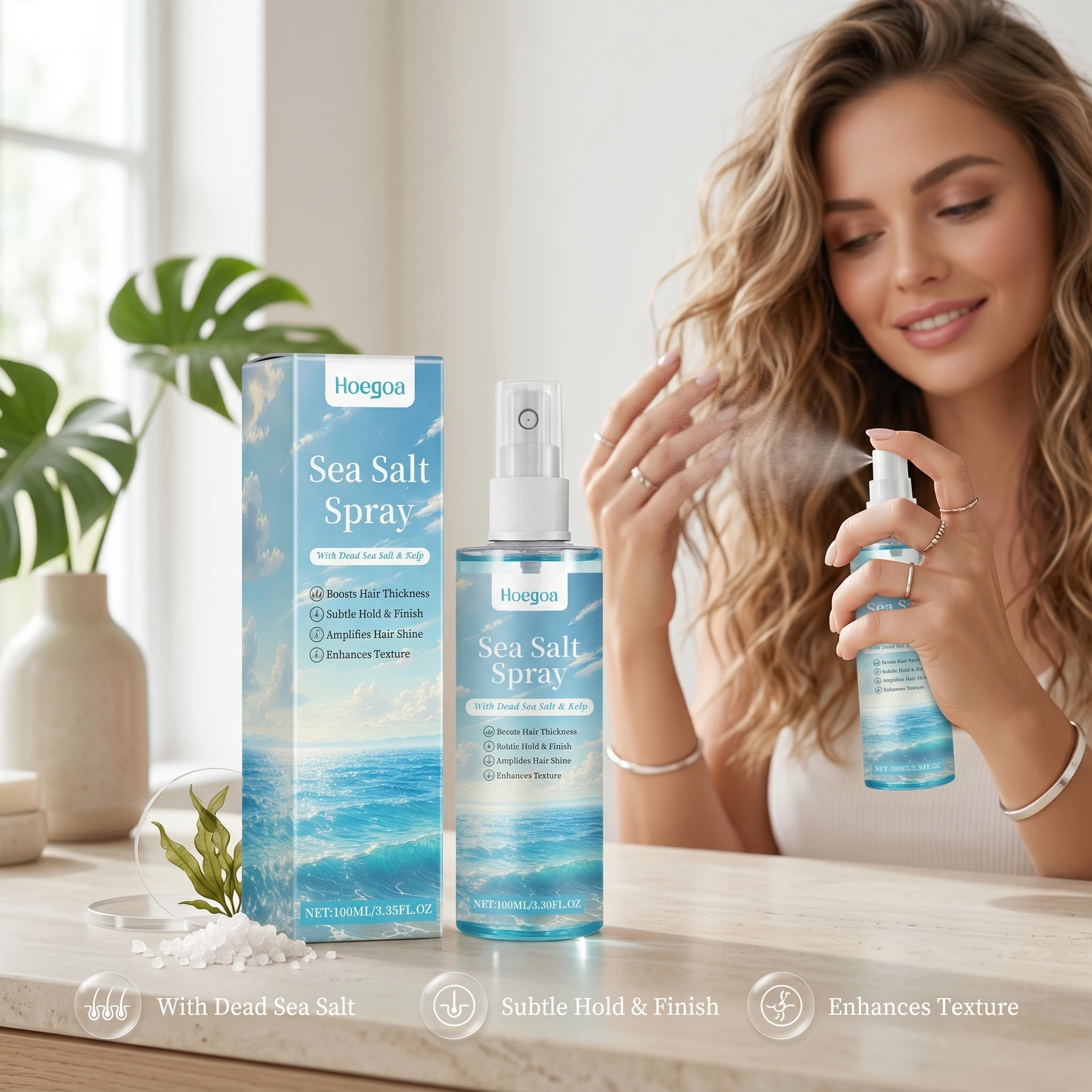 Sea Salt Curl Styling Spray Improving Volumizing Enhances Curl Texture Non Greasy Keep Thicker Hair Long Lasting Hold Hair Spray
Sea Salt Curl Styling Spray Improving Volumizing Enhances Curl Texture Non Greasy Keep Thicker Hair Long Lasting Hold Hair Spray