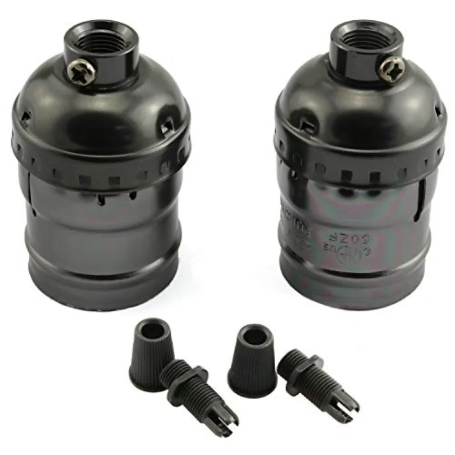 2PCS E26/E27 Metal Shell Light Sockets Black Lamp Base Lighting Accessories Light Bulb Holder Edison Vintage Lights
2PCS E26/E27 Metal Shell Light Sockets Black Lamp Base Lighting Accessories Light Bulb Holder Edison Vintage Lights