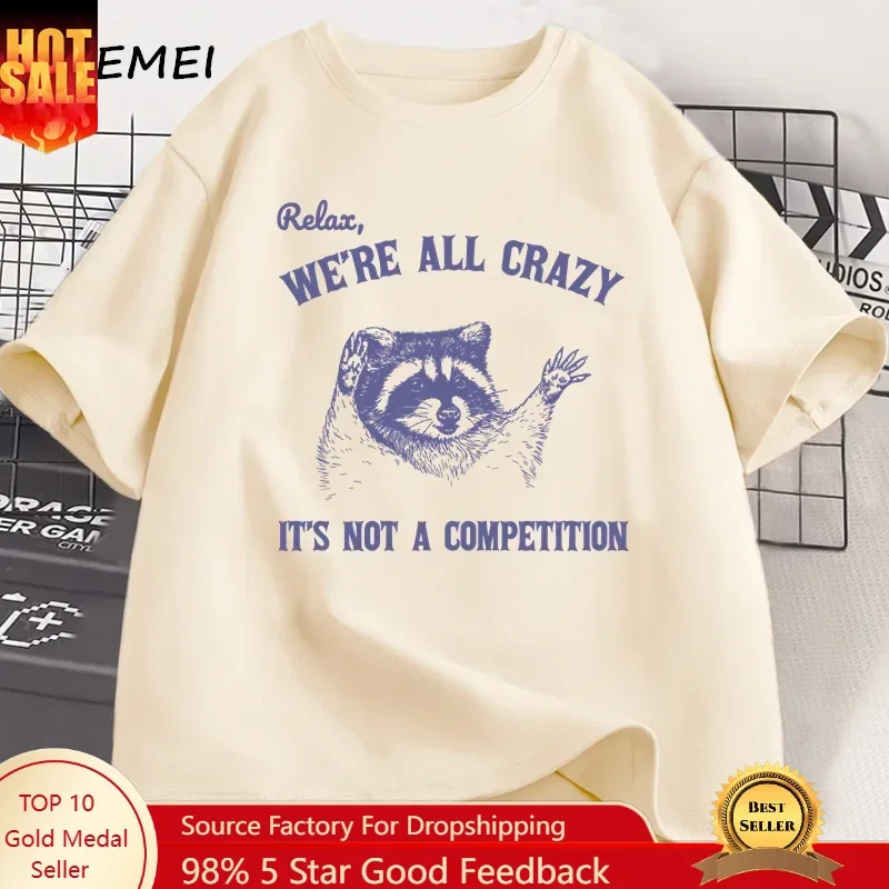 Relax We Are All Crazy Tshirts for Men Funny Graphic T Shirts Cotton Round Neck Short Sleeve Men's Designer Clothes Streetwear
Relax We Are All Crazy Tshirts for Men Funny Graphic T Shirts Cotton Round Neck Short Sleeve Men's Designer Clothes Streetwear