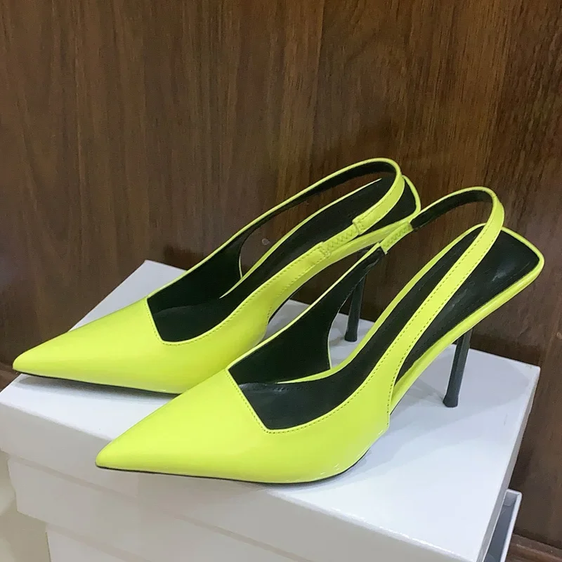 Women's Neon Patent Pointed Toe Slingback Heels,Slip‑On Thin Stiletto Elegant Minimalist Daily Evening Party Footwear,DropShippi
Women's Neon Patent Pointed Toe Slingback Heels,Slip‑On Thin Stiletto Elegant Minimalist Daily Evening Party Footwear,DropShippi