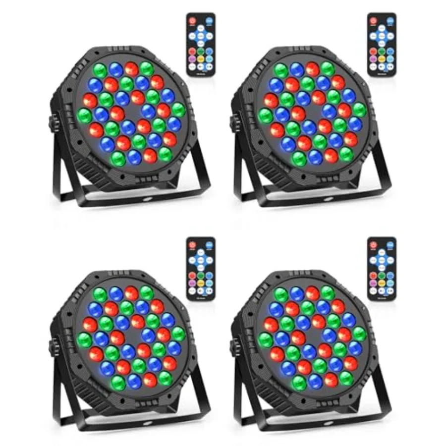 Stage Lights 36 LED Par Light Corded RGB DJ Party Uplights with Sound Activated and DMX Control for Disco, Wedding, Club, Birth
Stage Lights 36 LED Par Light Corded RGB DJ Party Uplights with Sound Activated and DMX Control for Disco, Wedding, Club, Birth