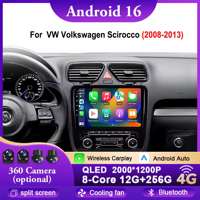 Android 16 Car Radio Carplay For VW Volkswagen Scirocco 2008-2013 Navigation GPS Multimedia Player Stereo Bluetooth WIFI 4G DSP
Android 16 Car Radio Carplay For VW Volkswagen Scirocco 2008-2013 Navigation GPS Multimedia Player Stereo Bluetooth WIFI 4G DSP
