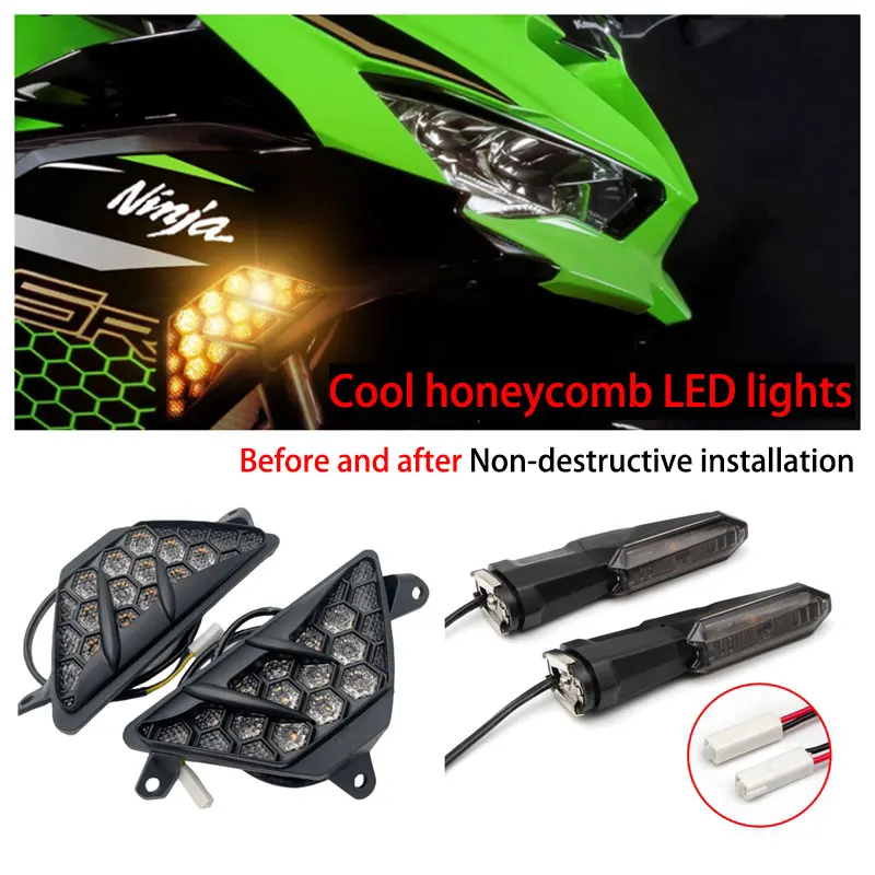 LED Rear Turn Signal Light For KAWASAKI Ninja400 Ninja300 Ninja650 Motorcycle Lndicator Blinker Lamp Blinker Honeycomb LED Lamp
LED Rear Turn Signal Light For KAWASAKI Ninja400 Ninja300 Ninja650 Motorcycle Lndicator Blinker Lamp Blinker Honeycomb LED Lamp
