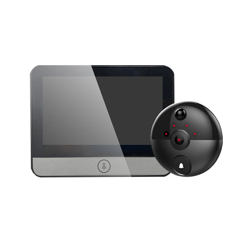 OEM design battery inside energy saving 4.3inch 1080p HD display magic eye video wifi smart door digital viewer with bell
OEM design battery inside energy saving 4.3inch 1080p HD display magic eye video wifi smart door digital viewer with bell