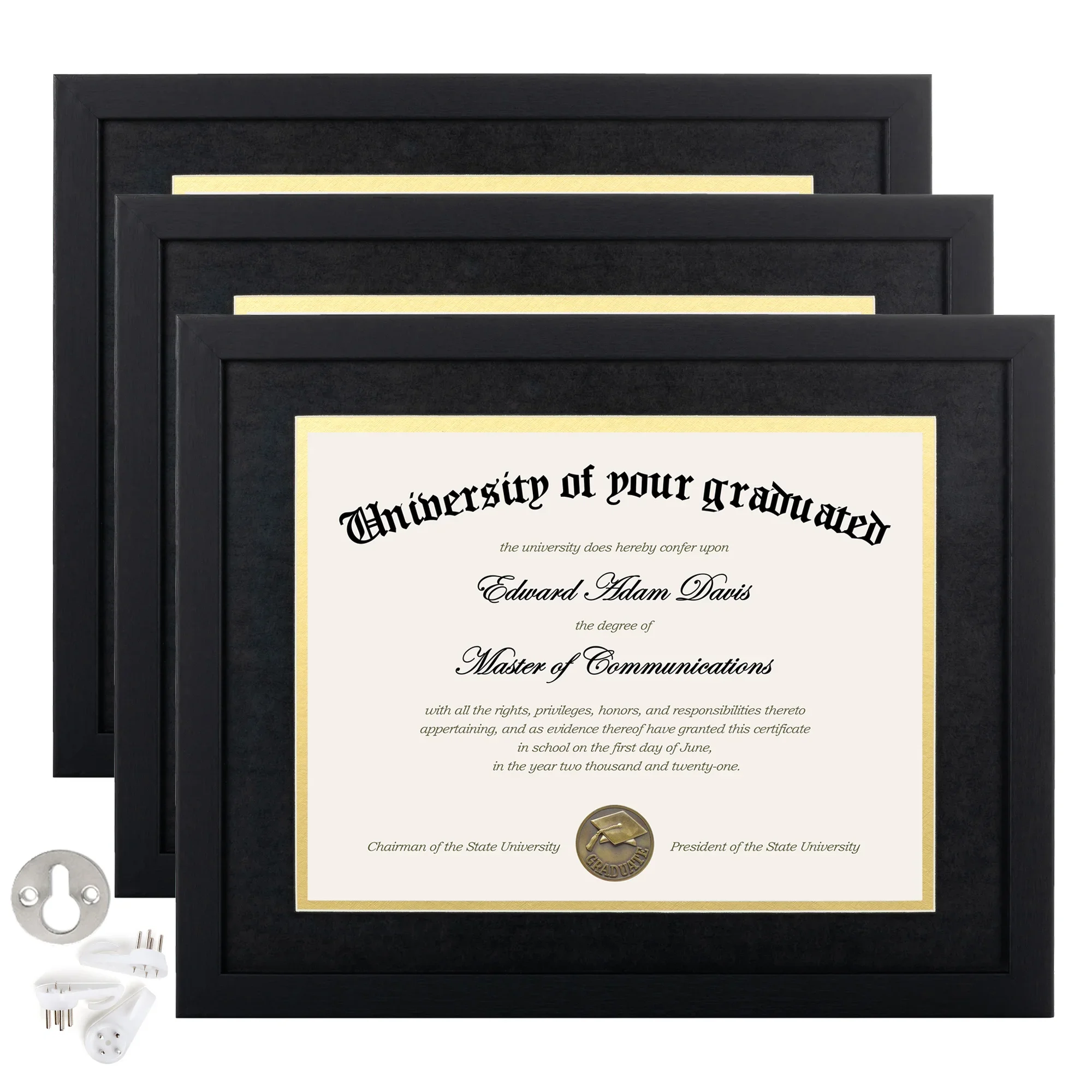 DDHOME 3-Pack 11x14 Diploma Frames with HD Glass - Elegant Black Double mat, for College, University, Office, Home - Compatible with
DDHOME 3-Pack 11x14 Diploma Frames with HD Glass - Elegant Black Double mat, for College, University, Office, Home - Compatible with