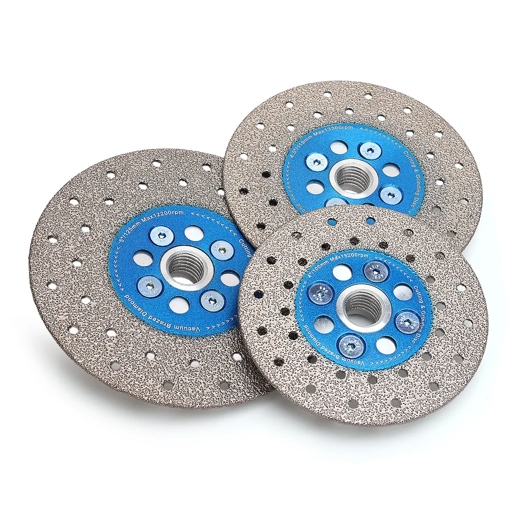 D105-125mm Grinding Diamond Cutting Blade Vacuum Brazed Cutting & Grinding Disc for Granite Marble Stone
D105-125mm Grinding Diamond Cutting Blade Vacuum Brazed Cutting & Grinding Disc for Granite Marble Stone