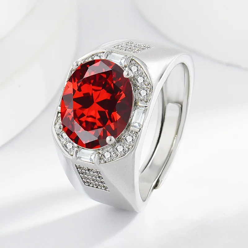 925 Sterling Silver Luxury Ruby Zircon Men's Ring Atmospheric Calm Commuter Dating Suitable
925 Sterling Silver Luxury Ruby Zircon Men's Ring Atmospheric Calm Commuter Dating Suitable