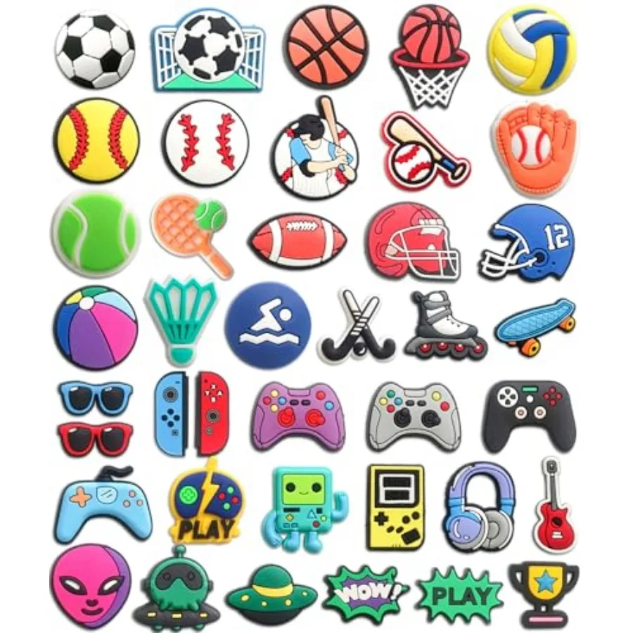 40PCS Sports Shoe Charms for Boys, Baseball Soccer Basketball Football Shoe Decoration Pins for Clog Accessories for Girls Teen
40PCS Sports Shoe Charms for Boys, Baseball Soccer Basketball Football Shoe Decoration Pins for Clog Accessories for Girls Teen