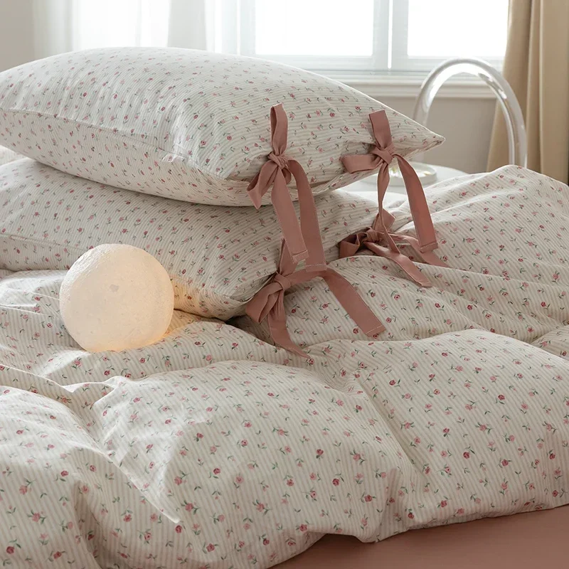 Pure Cotton Bedclothes Pastoral Style Bedsheets Set with Pillow Case 이불세트 Bedding Sets Queen Size for Home Single Bed Linen Sets
Pure Cotton Bedclothes Pastoral Style Bedsheets Set with Pillow Case 이불세트 Bedding Sets Queen Size for Home Single Bed Linen Sets