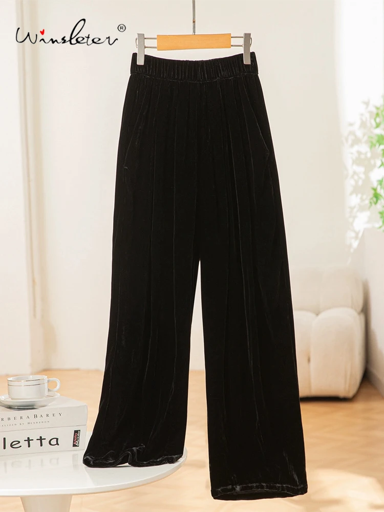 Winsleter-Bottom 100%Real Silk Elegant Velvet Trousers, Elastic Waist Pocket, Women Retro Casual Pants, 2025 Autumn New B5O874CC
Winsleter-Bottom 100%Real Silk Elegant Velvet Trousers, Elastic Waist Pocket, Women Retro Casual Pants, 2025 Autumn New B5O874CC