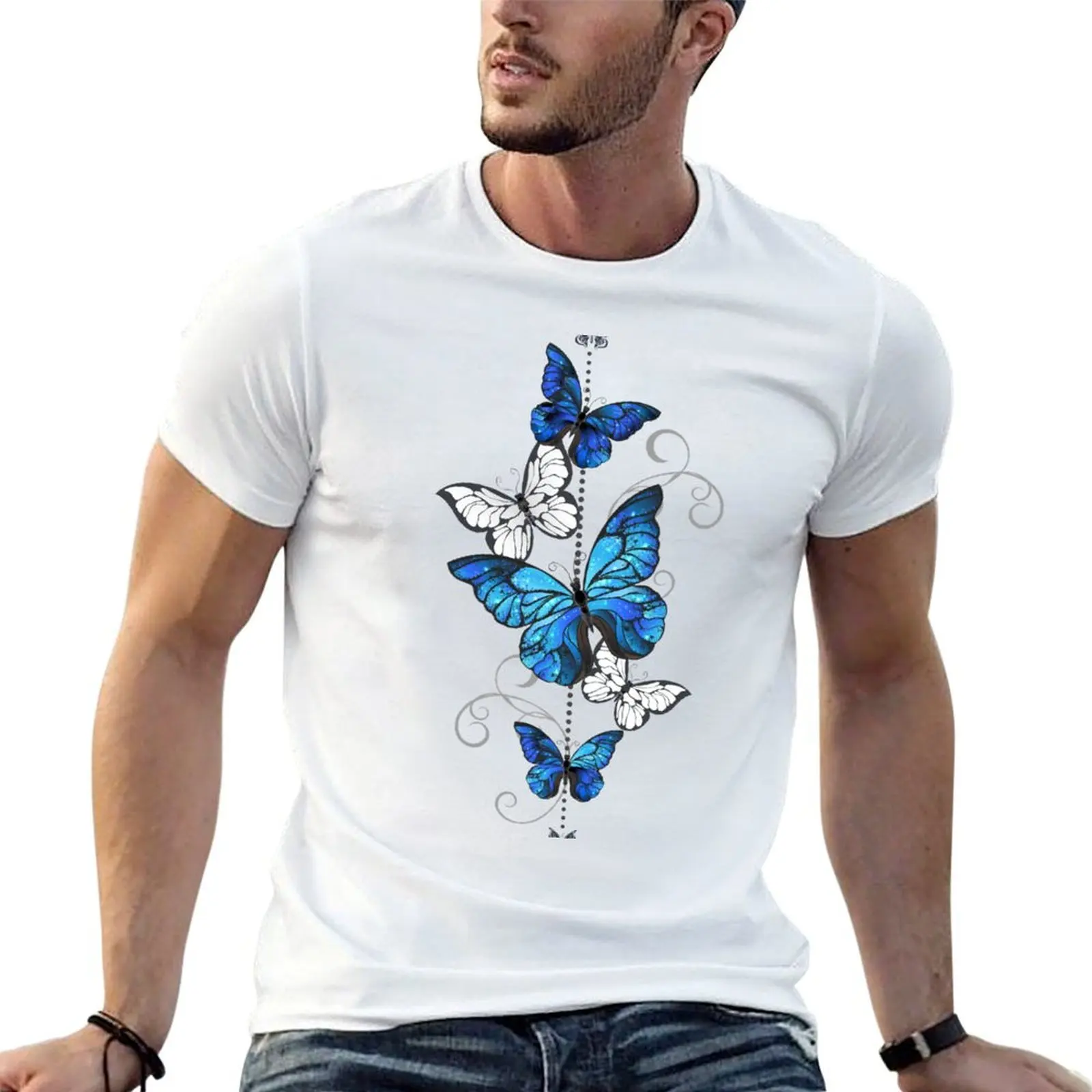 Blue Morpho and White Butterflies T-Shirt anime t shirts for man graphic t shirts for man t shirts for man slim fit T-shirt
Blue Morpho and White Butterflies T-Shirt anime t shirts for man graphic t shirts for man t shirts for man slim fit T-shirt