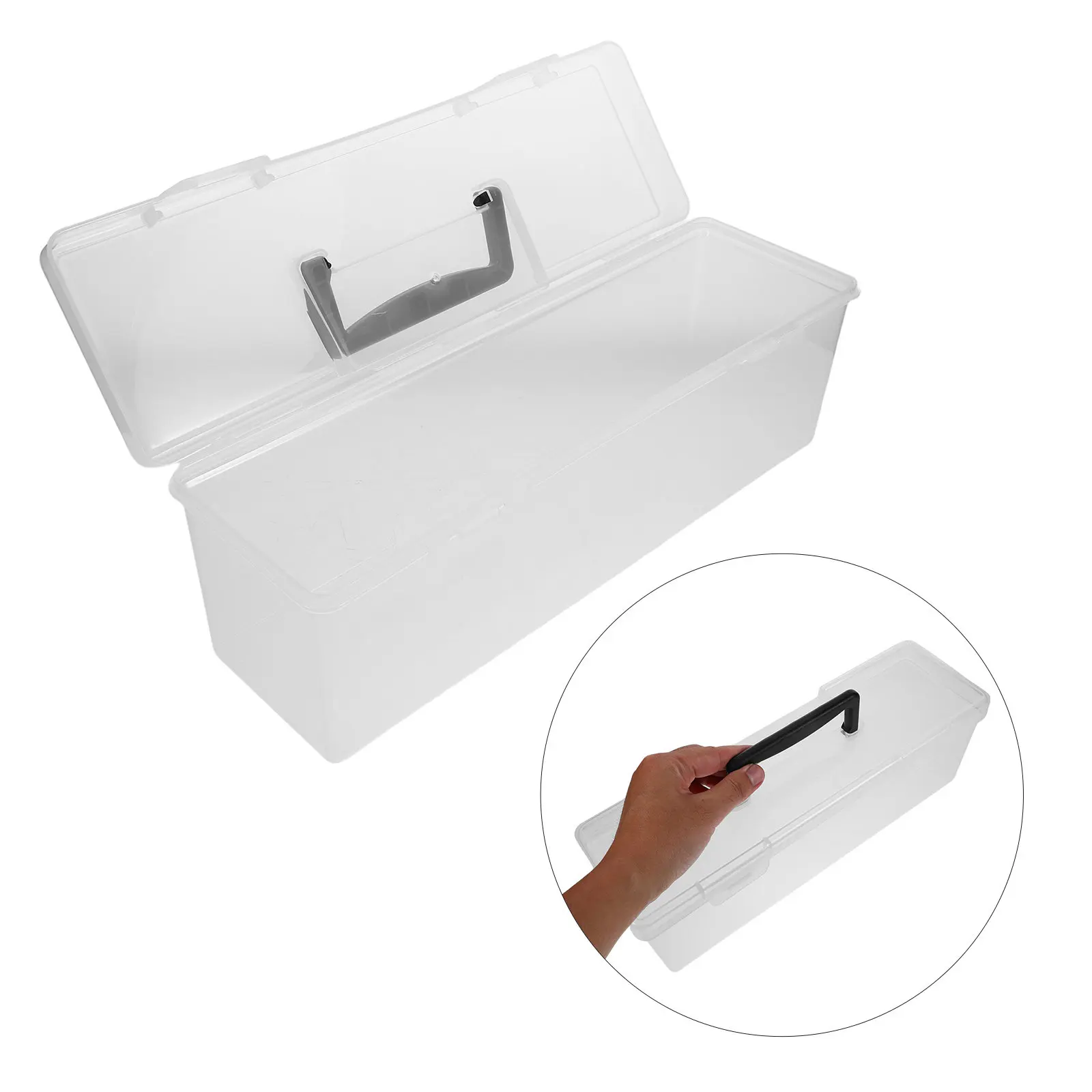 Large Clear Plastic Storage Box Dustproof Organizer with Handle Multipurpose Plastic Container for Office Document
Large Clear Plastic Storage Box Dustproof Organizer with Handle Multipurpose Plastic Container for Office Document
