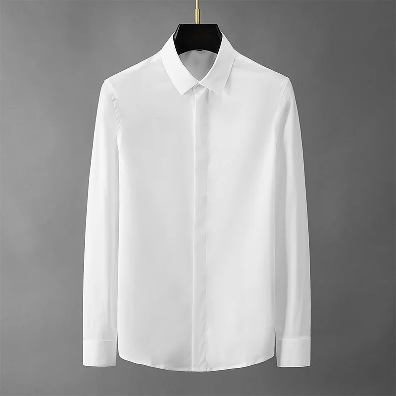 Manufacturer wholesales solid color shirts, casual and versatile, no ironing shirts, men's trendy long sleeved shirts
Manufacturer wholesales solid color shirts, casual and versatile, no ironing shirts, men's trendy long sleeved shirts