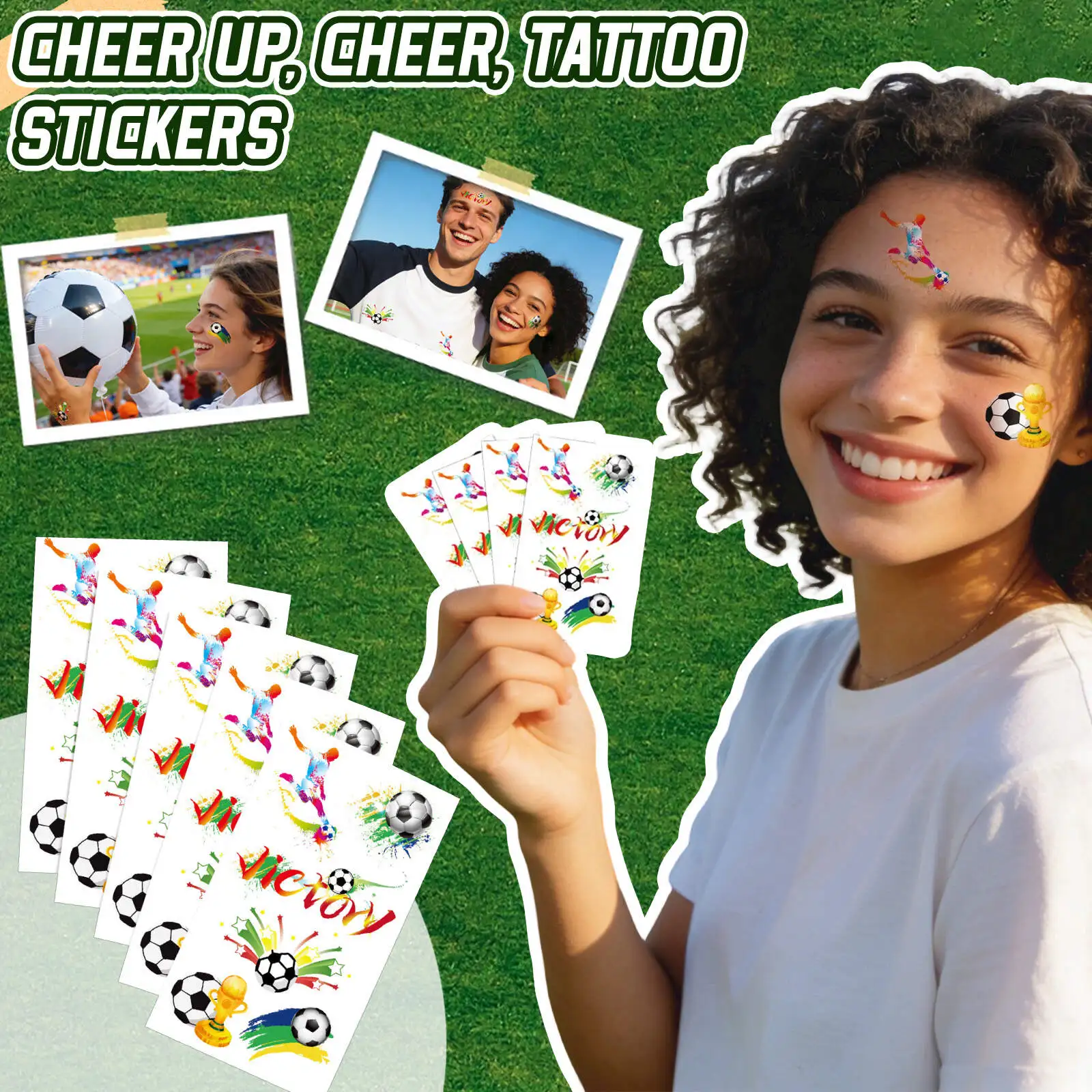5pcs Football Stickers 2026 Football Match Fan Temporary Tattoos Temporary Stickers For Competitions, Sports Meets, Cheerleaders
5pcs Football Stickers 2026 Football Match Fan Temporary Tattoos Temporary Stickers For Competitions, Sports Meets, Cheerleaders