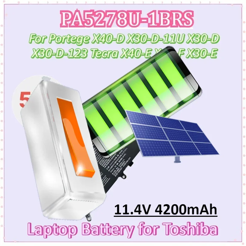PA5278U-1BRS 11.4V 4200mAh 48Wh Laptop Battery for Toshiba Portege X40-D X30-D-11U X30-D X30-E X30-D-123 Tecra X40-E X40-F
PA5278U-1BRS 11.4V 4200mAh 48Wh Laptop Battery for Toshiba Portege X40-D X30-D-11U X30-D X30-E X30-D-123 Tecra X40-E X40-F