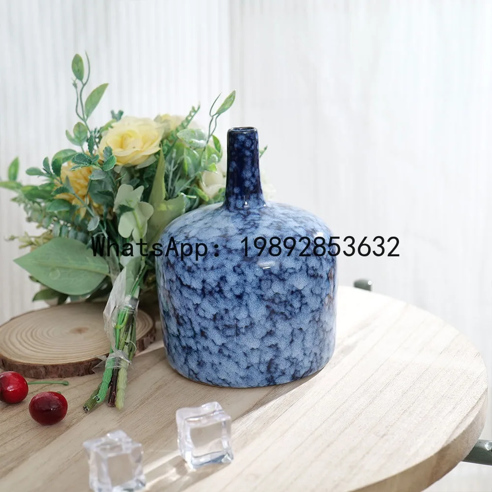 a17Blue Ceramic Vase Kiln-transformed Porcelain Pot Flower Vase Flower Arrangement Accessories Terrarium Home Decoration
a17Blue Ceramic Vase Kiln-transformed Porcelain Pot Flower Vase Flower Arrangement Accessories Terrarium Home Decoration
