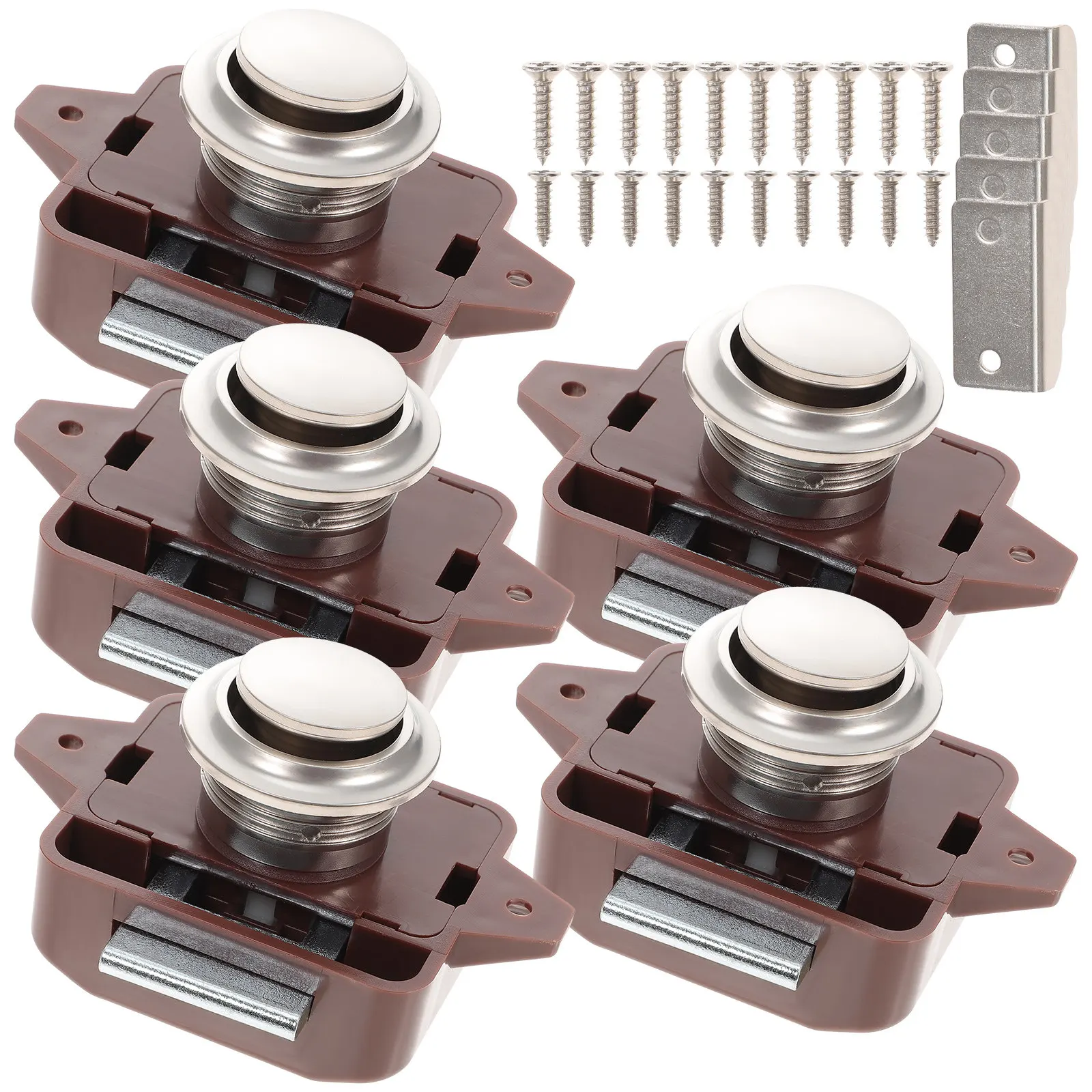 5Pcs Rv Lock Push Button Latch Zinc Alloy Keyless Cabinet Door Catch Lock for Camper Trailer Furniture Push Button Latch
5Pcs Rv Lock Push Button Latch Zinc Alloy Keyless Cabinet Door Catch Lock for Camper Trailer Furniture Push Button Latch