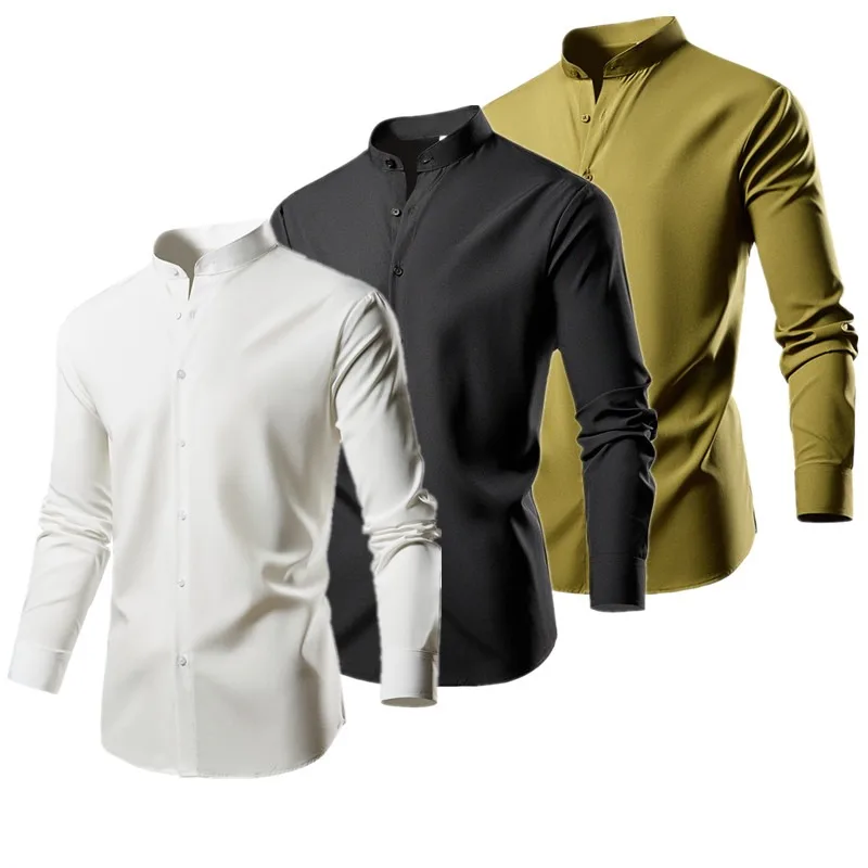 Men's Fashion Stand Collar Stretch Long-Sleeved Shirt,Pure Cotton BusinessCasual Shirt,European Sizes Multiple Colours Available
Men's Fashion Stand Collar Stretch Long-Sleeved Shirt,Pure Cotton BusinessCasual Shirt,European Sizes Multiple Colours Available