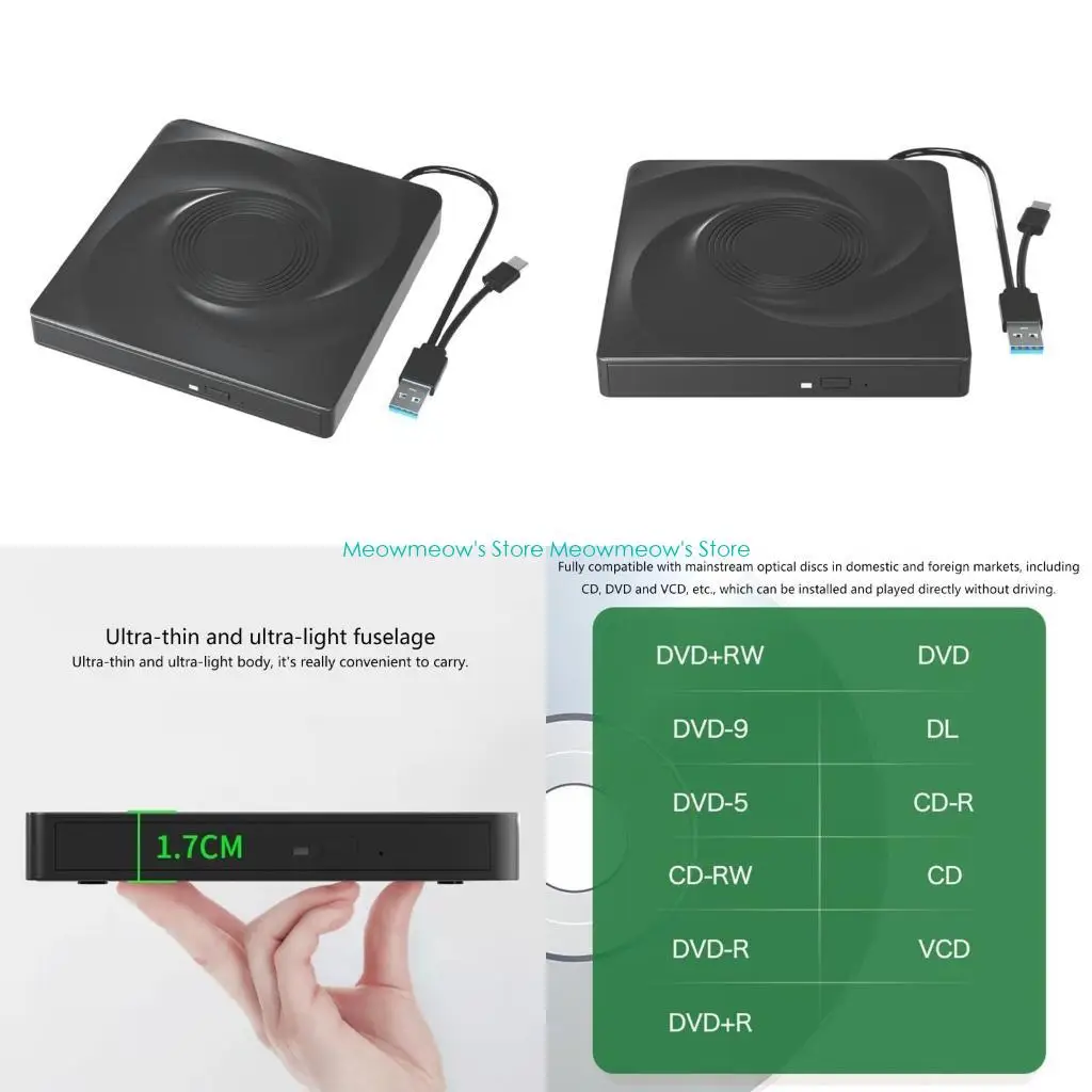 W91A Внешний DVD -писатель и читатель, USB и Type C DVD -плеер Оптические приводы для ноутбуков и рабочего стола
W91A Внешний DVD -писатель и читатель, USB и Type C DVD -плеер Оптические приводы для ноутбуков и рабочего стола
