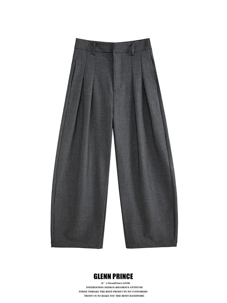 Classic Miu Series Men's Trousers Three Pleats Knife Casual High Waist Loose Fit Polyester Blend Spring Summer Pants
Classic Miu Series Men's Trousers Three Pleats Knife Casual High Waist Loose Fit Polyester Blend Spring Summer Pants