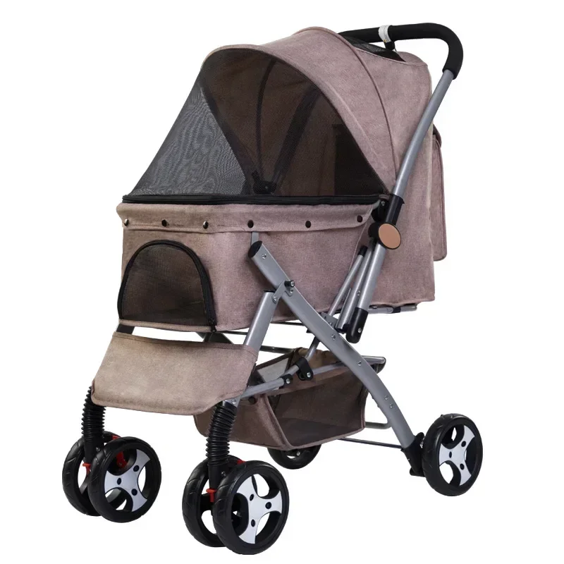 Pet Furniture Fashionable outdoor travel with four-wheel dog cart reversing design, high landscape foldable pet cart
Pet Furniture Fashionable outdoor travel with four-wheel dog cart reversing design, high landscape foldable pet cart