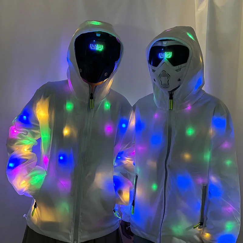 Led Luminous Costumes Dance DJ Nightclub Stage Street Dance Costume Ghost Step Dance Lights Suits Cool Light Jacket Coat Pants
Led Luminous Costumes Dance DJ Nightclub Stage Street Dance Costume Ghost Step Dance Lights Suits Cool Light Jacket Coat Pants