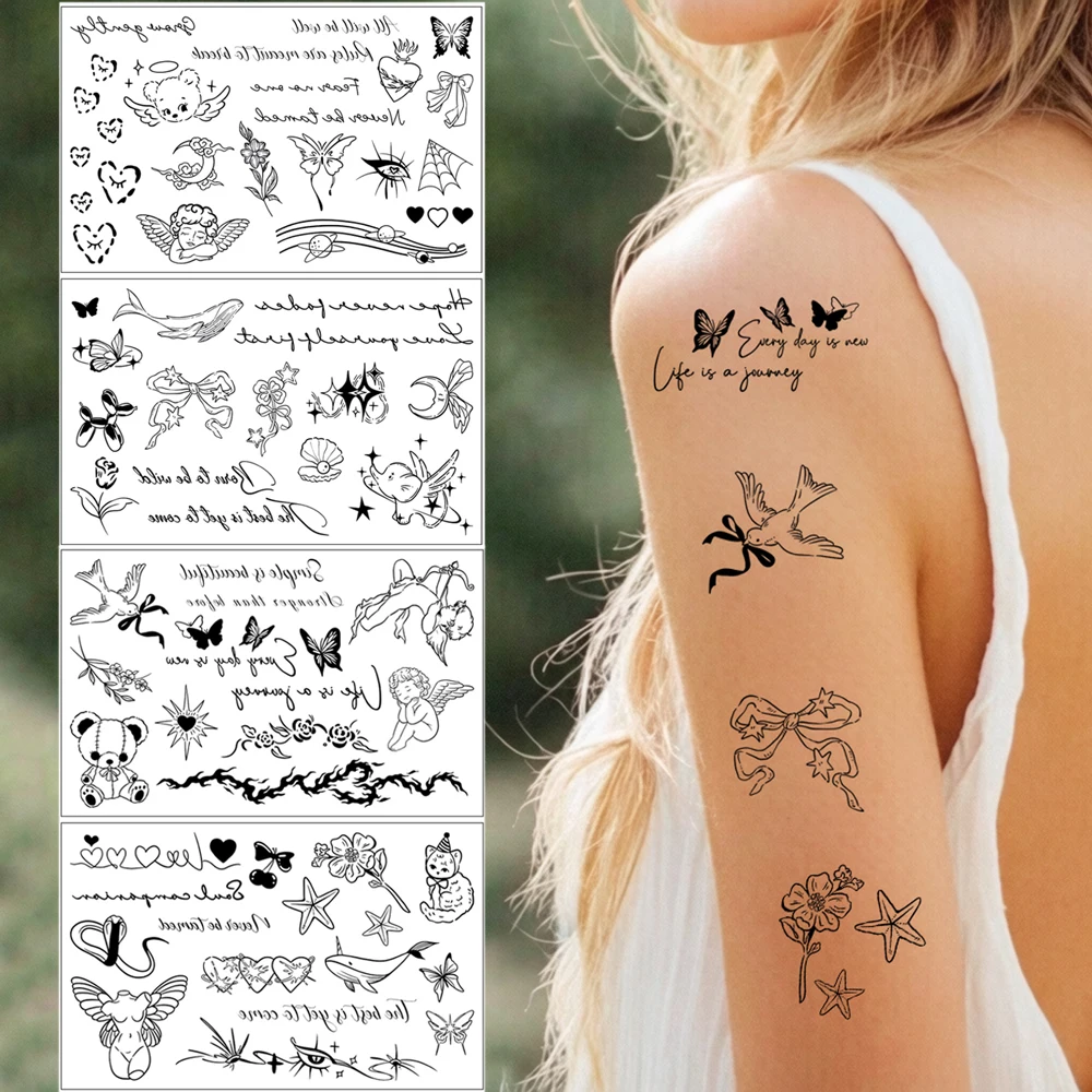 4 Sheets Butterfly Flower Moon Temporary Tattoos For Women Men Waterproof Snake English Letter Tattoo Stickers Body Makeup
4 Sheets Butterfly Flower Moon Temporary Tattoos For Women Men Waterproof Snake English Letter Tattoo Stickers Body Makeup