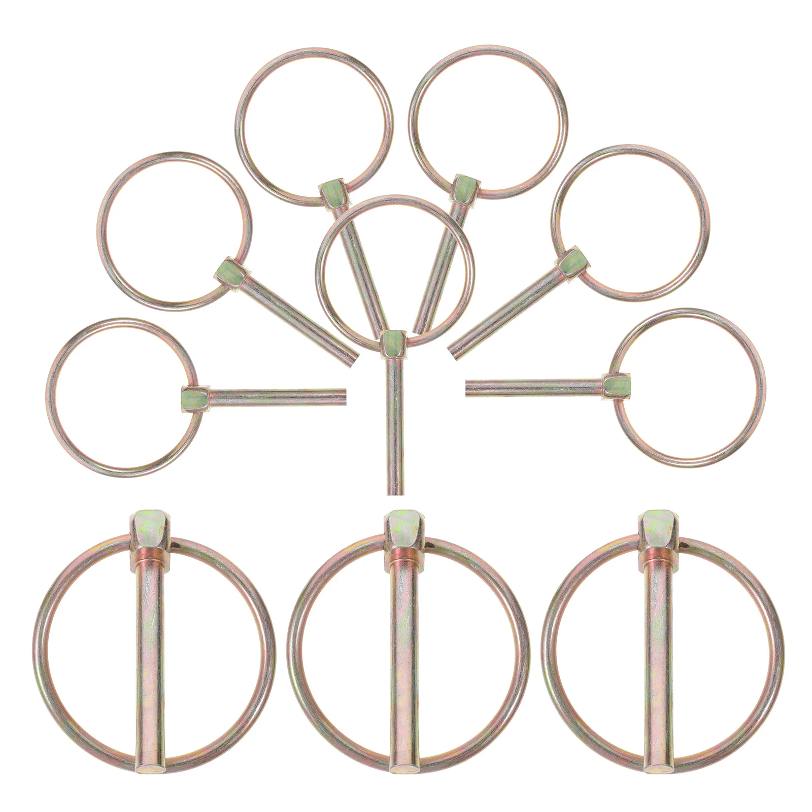 10 PCS Pin Lock Ring Cotter Quick Release Clip Hitch Gooseneck Locking Golden Fastener Latch Mower
10 PCS Pin Lock Ring Cotter Quick Release Clip Hitch Gooseneck Locking Golden Fastener Latch Mower