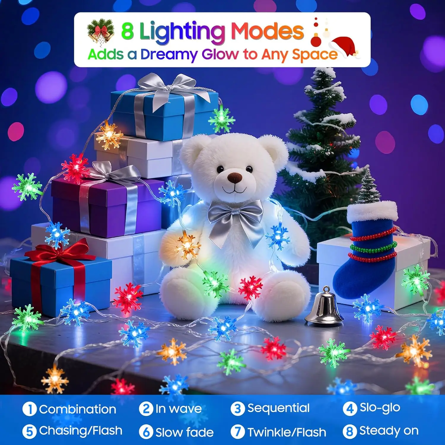 1 Solar-Powered Snowflake Light - Solar-Powered Snow Elf String Lights - 8 Modes, Suitable for Christmas, Gardens, Camping, Part
1 Solar-Powered Snowflake Light - Solar-Powered Snow Elf String Lights - 8 Modes, Suitable for Christmas, Gardens, Camping, Part