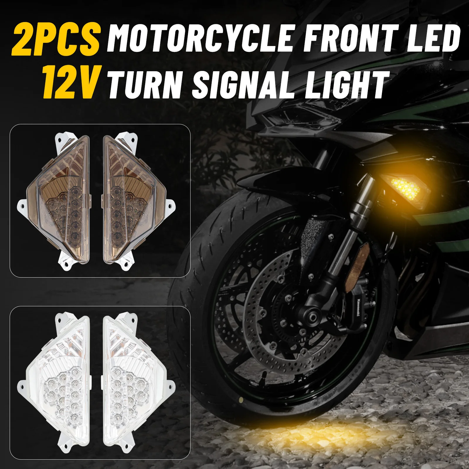 Pair Motorcycle Turn Signal Lights For Kawasaki Ninja 250 300 2013-2018 400 650 2018-2023 Ninja 1000 SX Z1000SX ZX-6R
Pair Motorcycle Turn Signal Lights For Kawasaki Ninja 250 300 2013-2018 400 650 2018-2023 Ninja 1000 SX Z1000SX ZX-6R